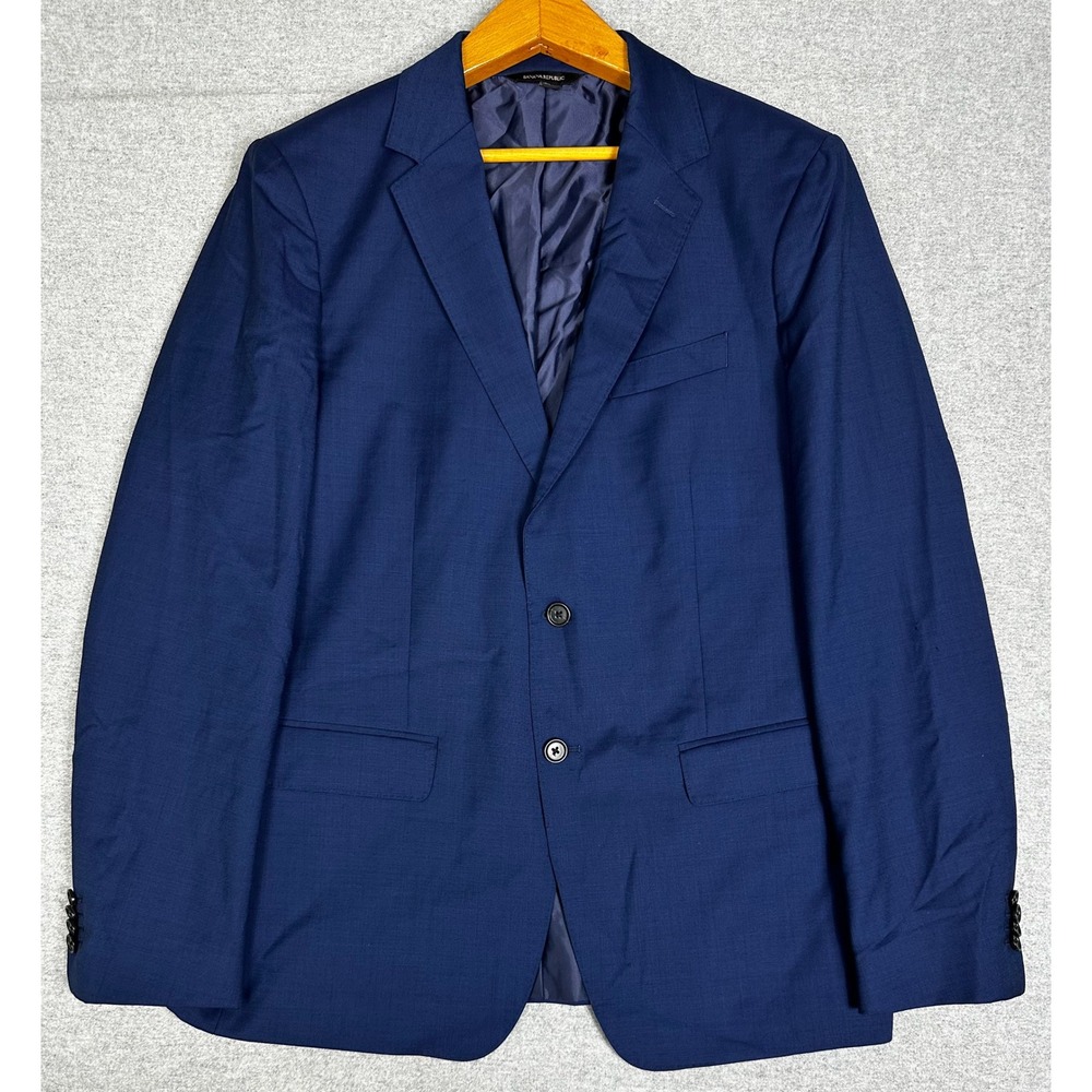 Banana Republic Blazer Mens 42R Blue Slim Fit Reda Super 110s Contemporary Wool